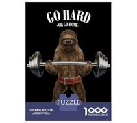 Puzzles for Teenagers 1000 Pieces Giant Sloth Weightlifting Adult Jigsaw Puzzle Family Game Pattern Assembly Fun at Home Activities, 38x26cm/1000pcs