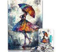 Puzzles for Teenagers 1000 Pieces Girl Holding An Umbrella 1000 Pieces for Adults,Stress Reliever Difficult Challenge Secret Santa Gifts 50x75cm