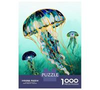 Puzzles for Teenagers 1000 Pieces Golden-Edged Jellyfish Dance Puzzles for Adults Relaxing Games But Fun And Humorous Fun Activities at Home 38x26cm/1000pcs