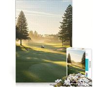 Puzzles for Teenagers 1000 Pieces Golf Course at Sunrise, Educational Games, Wall Decoration, with Matching Poster And Trivia Sheet (38x52cm)