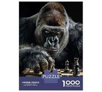Puzzles for Teenagers 1000 Pieces Gorilla Chess Jigsaws for Adults Hands-on Game Difficult Hard Fun at Home Activities, 52x38cm/1000pcs