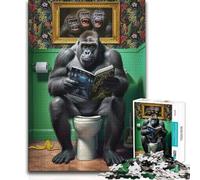 Puzzles for Teenagers 1000 Pieces Gorilla on The Toilet Tough Challenge Gifts Ideas for And from 14 Years And over (size 50x75cm)