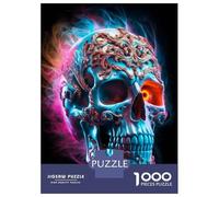 Puzzles for Teenagers 1000 Pieces Gothic Skull Decorative Wall Art Jigsaw Puzzle Brain Teaser Game A Work of Art Unique Birthday And Xmas Gifts 38x26cm/1000pcs