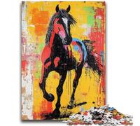 Puzzles for Teenagers 1000 Pieces Graffiti Horse for Educational Game Challenge Toy for Is Ideal As A Gift for The Whole Family 26x38cm