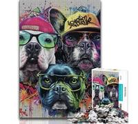 Puzzles for Teenagers 1000 Pieces Graffiti Pug Teenager Puzzles,is Ideal As Gifts for The Whole Family Suitable for And 14 (size 38x26cm)