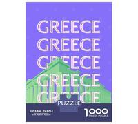 Puzzles for Teenagers 1000 Pieces Greece Travel Illustration Jigsaw Puzzle Brain Teaser Game A Work of Art Unique Birthday And Xmas Gifts 52x38cm/1000pcs