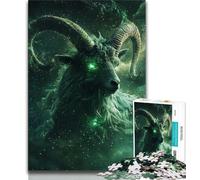 Puzzles for Teenagers 1000 Pieces Green Goat Teenager Jigsaw,Educational Games Home Decoration Birthday Present, Gifts, Wall Art (size 75x50cm)