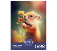Puzzles for Teenagers 1000 Pieces Guinea Pig with A Flower Jigsaws for Adults Fun Games But Fun And Humorous Christmas Birthday Gifts 70x50cm/1000pcs