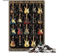 Puzzles for Teenagers 1000 Pieces Guitar Collection, Stress Reliever Difficult Challenge Secret Santa Gifts for Age 14 Years Up (size 26x38cm)