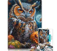 Puzzles for Teenagers 1000 Pieces Halloween Owl 1000 Piece Jigsaw,Learning Educational Toys Family Games Gifts for Friends And Family 50x75cm