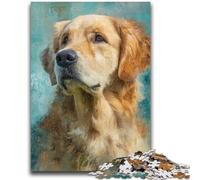 Puzzles for Teenagers 1000 Pieces Happy Golden Retriever Help The Brain Exercise Addictive Toys to Cultivate Patience Artists Collection, Fine Art 38x26cm