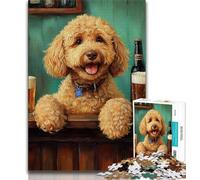 Puzzles for Teenagers 1000 Pieces Happy Goldendoodle,Help The Brain Exercise Addictive Toys to Cultivate Patience Perfect Decoration 75x50cm