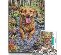 Puzzles for Teenagers 1000 Pieces Happy Labrador Teenager Jigsaw,Educational Games Home Decoration Suitable for Desktop Decoration (size 75x50cm)