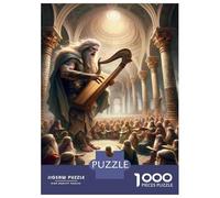 Puzzles for Teenagers 1000 Pieces Harpist in Ancient Temple Puzzles for Adults Relax Games Analysis And Logic Challenging Game Gifts 70x50cm/1000pcs