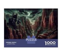 Puzzles for Teenagers 1000 Pieces Haunting Moonlit Canyon Landscape Jigsaws for Adults Hands-on Game Difficult Hard Fun at Home Activities, 38x26cm/1000pcs