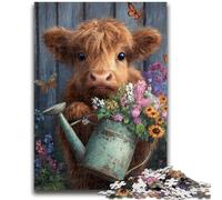 Puzzles for Teenagers 1000 Pieces Highland Cow Baby Adult Jigsaw,Fun Games Wall Decoration Unique Birthday And Xmas Gifts (38x26cm)