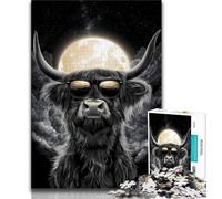 Puzzles for Teenagers 1000 Pieces Highland Cow,Help The Brain Exercise Addictive Toys to Cultivate Patience Perfect Decoration 38x26cm