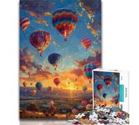 Puzzles for Teenagers 1000 Pieces Hot Air Balloon Oil Painting 1000 Pieces for Teenagers,Staycation Kill Time with Fully Interlocking Randomly Shaped Pieces 50x75cm