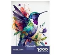 Puzzles for Teenagers 1000 Pieces Hummingbird Watercolor Bir Adult Jigsaw Puzzle Family Game Pattern Assembly Fun at Home Activities, 52x38cm/1000pcs