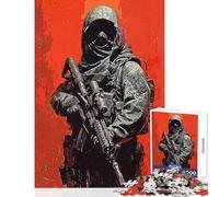 Puzzles for Teenagers 1000 Pieces Hunter Soldier Brain Teaser Game Tough Challenge Educational Toy Parent-child Interaction (50x75cm)