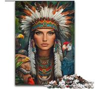 Puzzles for Teenagers 1000 Pieces Indian Princess, Challenging Difficult with Fully Interlocking Randomly Shaped Pieces (Size 50x75cm)