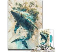 Puzzles for Teenagers 1000 Pieces Island of The Sea Hand Speed Race Impossible Game for 14+ Puzzle Game Offered 38x26cm
