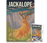 Puzzles for Teenagers 1000 Pieces Jackalope Cryptid Cryptozoology Desert Poster Educational Family Game For Family Fun Educational Toy Size 50x75cm