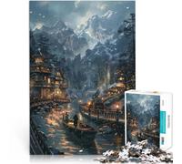 puzzles for teenagers 1000 pieces Japan Snowy Mountain Village Schwierig Schwer Verbessern Sie das Gedächtnis52x38cm