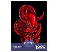 Puzzles for Teenagers 1000 Pieces Japanese Demon Mask Art Print Jigsaws for Adults Hands-on Game Difficult Hard Fun at Home Activities, 70x50cm/1000pcs