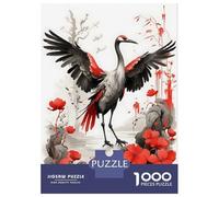 Puzzles for Teenagers 1000 Pieces Japanese Ink Crane Bird Puzzles for Adults Relaxing Games But Fun And Humorous Fun Activities at Home 70x50cm/1000pcs
