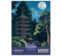 Puzzles for Teenagers 1000 Pieces Japanese Pagoda Night Scene Puzzle for Adults Relaxing Games A Work of Art Christmas Birthday Gifts 38x26cm/1000pcs