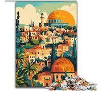 Puzzles for Teenagers 1000 Pieces Jerusalem Cityscape, Decompressing Intellectual Educational Toy Birthday Present, Gifts 50x75cm