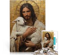 puzzles for teenagers 1000 pieces Jesus and the Lamb Spielspielzeug als Familiengeschenk Geburtstagsgeschenke38x26cm