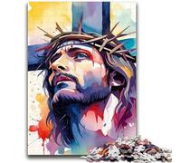 Puzzles for Teenagers 1000 Pieces Jesus on The Cross Challenging To Complete But Fun And Humorous Educational Game for Birthday 50x75cm