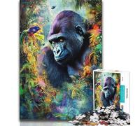 Puzzles for Teenagers 1000 Pieces Jungle Chimpanzee Adult Jigsaw,Fun Games Wall Decoration Unique Birthday And Xmas Gifts 38x26cm