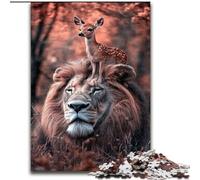 Puzzles for Teenagers 1000 Pieces Jungle Lion, Educational Toys for Is Ideal As A Gift for The Whole Family for And 14 Years Old (Size 26x38cm)