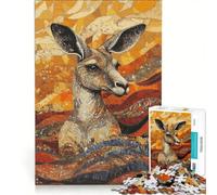 Puzzles for Teenagers 1000 Pieces Kangaroo Mosaic Art Educational Toy Improve Memory with Matching Poster And Trivia Sheet 50x75cm