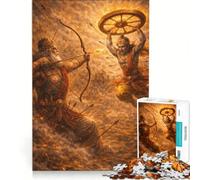 Puzzles for Teenagers 1000 Pieces Krishna Vs Bhishma Great War Educational Toy Improve Memory with Matching Poster And Trivia Sheet 38x26cm