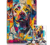 Puzzles for Teenagers 1000 Pieces Labrador Retriever Oil Painting 1000 Pieces for Adults,Stress Reliever Staycation Kill Time Enhance Love between Couples (size 75x50cm)