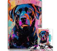 Puzzles for Teenagers 1000 Pieces Labrador Retriever Oil Painting Teenager Jigsaw,Educational Games Home Decoration Suitable for Desktop Decoration (size 75x50cm)
