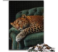 Puzzles for Teenagers 1000 Pieces Leopard on The Sofa, Suitable for People Aged 14 And Above Educational Games Secret Santa Gifts (Size 26x38cm)