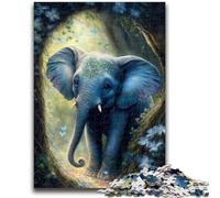 Puzzles for Teenagers 1000 Pieces Little Cute Elephant Challenging To Complete But Fun And Humorous Educational Game for Birthday 50x75cm