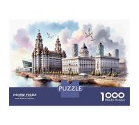 Puzzles for Teenagers 1000 Pieces Liverpool Waterfront Jigsaws for Adults Hands-on Game Difficult Hard Fun at Home Activities, 52x38cm/1000pcs