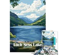 Puzzles for Teenagers 1000 Pieces Loch Ness Lake, Scotland Difficult And Challenge Presents for Women Fun Games for And from 14 Years And over (38X52CM)