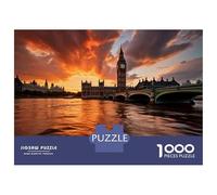 Puzzles for Teenagers 1000 Pieces London Sunset with Big Ben-1 Puzzle for Adults Relaxing Games A Work of Art Christmas Birthday Gifts 38x26cm/1000pcs