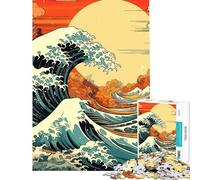 Puzzles for Teenagers 1000 Pieces Massive Waves Japanese Puzzle for Adults Relaxing Games Presents for Women Unique Birthday And Xmas Gifts (Size 38x52cm)