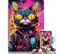 Puzzles for Teenagers 1000 Pieces Mechanical Cat Teenager Jigsaw,Educational Games Home Decoration Birthday Present, Gifts, Wall Art (size 75x50cm)