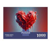 Puzzles for Teenagers 1000 Pieces Melting Heart Art Print Jigsaws for Adults Hands-on Game Difficult Hard Fun at Home Activities, 70x50cm/1000pcs