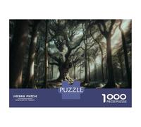 Puzzles for Teenagers 1000 Pieces Misty Forest Pathway Adult Jigsaw Puzzle Brain Teaser Game Hand Speed Race Fun Activities at Home 38x26cm/1000pcs