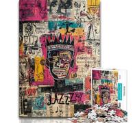 Puzzles for Teenagers 1000 Pieces Modern Art by Basquiat Teenager Jigsaw,Educational Games Home Decoration Suitable for Desktop Decoration (size 38x26cm)